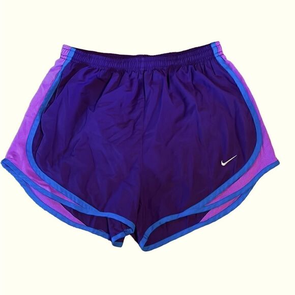 Nike Women’s Drifit Small Purple Blue Fuscia Pink Athletic Running Shorts - Picture 1 of 5